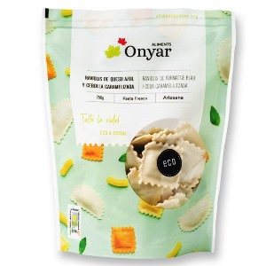 raviolis de formatge blau i ceba caramel·litzada Onyar