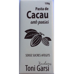 pasta de cacau 100% amb panses 150 g Toni Garsi