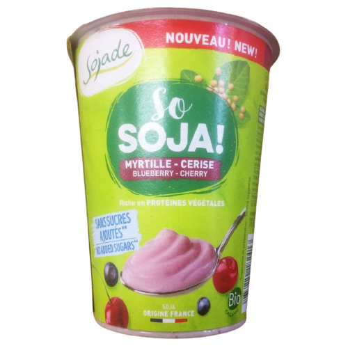 postre vegetal de soja de nabius i cirera sense sucre 400 g Sojade