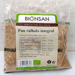 pa ratllat de blat integral 250 g Bionsan