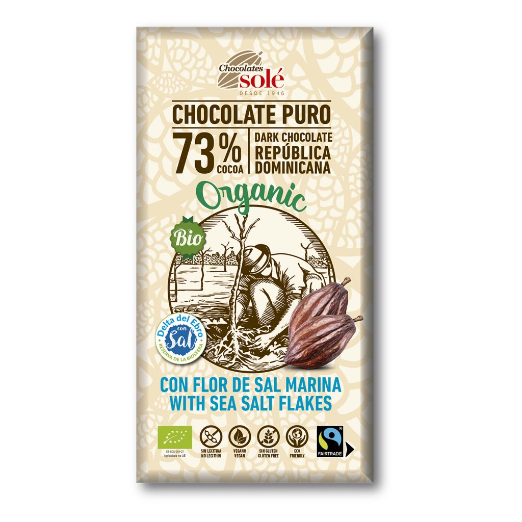 xocolata negra 73% flor de sal CJ 100 g Solé