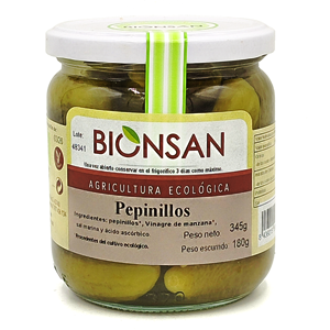 cogombrets en vinagre 345 g Bionsan