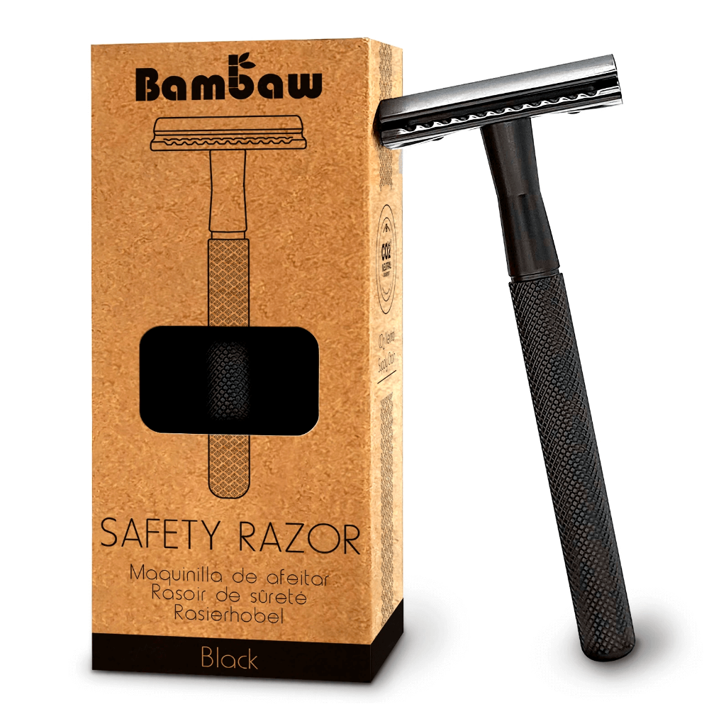 ganiveta d'afaitar d'acer inoxidable Bambaw (negre)