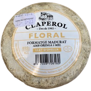 formatge curat d'ovella amb orenga i mel Floral 400 g Claperol