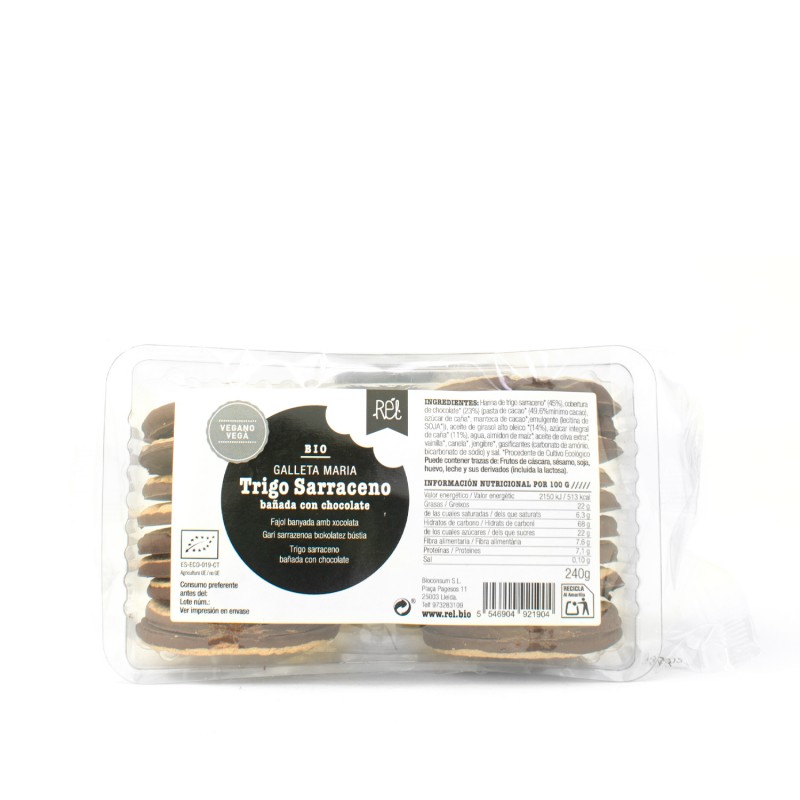 galetes de fajol banyades xocolata 250 g Rel