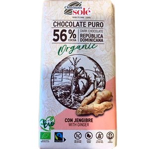 [90219] xocolata negra amb gingebre 56% CJ 100 g Solé