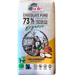 [90229] xocolata negra 73% amb ametlla CJ 150 g Solé