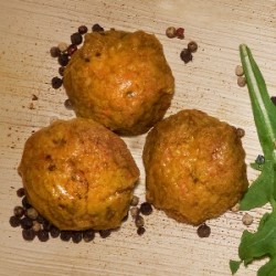 [90594] minihamburgueses de pastanaga, curri i oliva verda 8 u La Veganeria