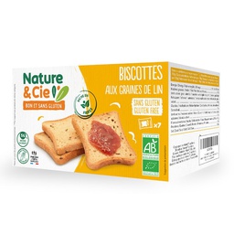[1640] biscotes sense gluten amb llinosa (torrades) 182 g Nature&amp;Cie