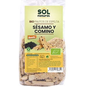 [1733] bastonets d'espelta amb sèsam i comí 150 g SolNatural