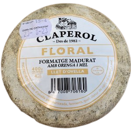 [1282] formatge curat d'ovella amb orenga i mel Floral 400 g Claperol